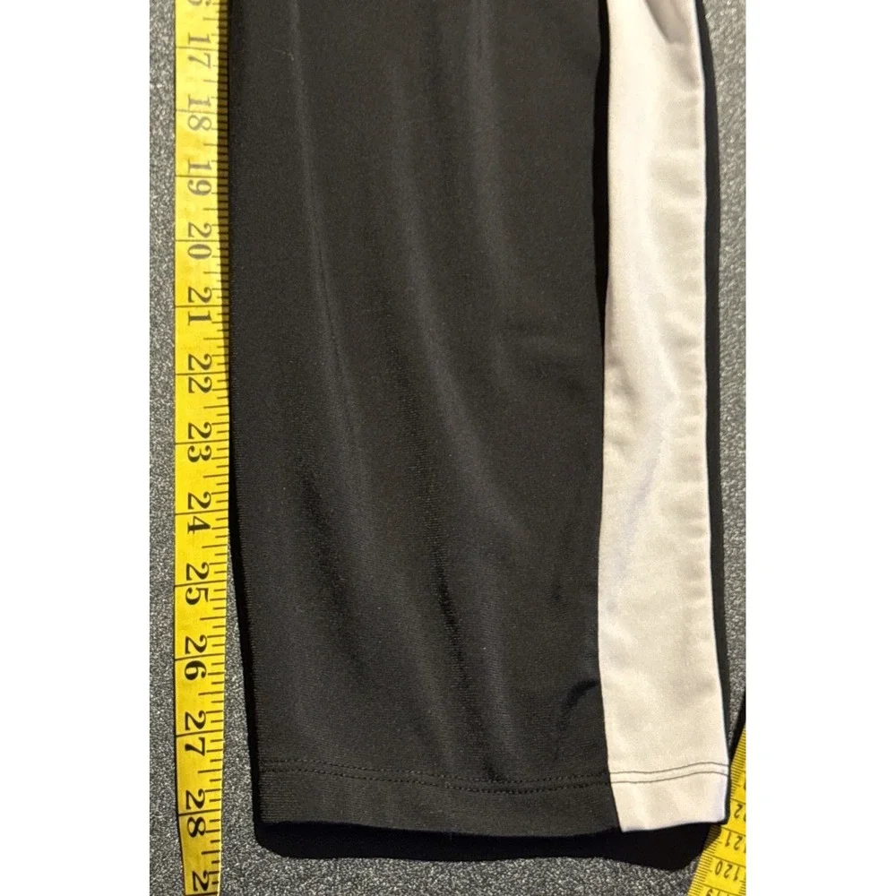 Puma Black Athletic Track‎ Pants White Side Stripe Joggers Mens L
